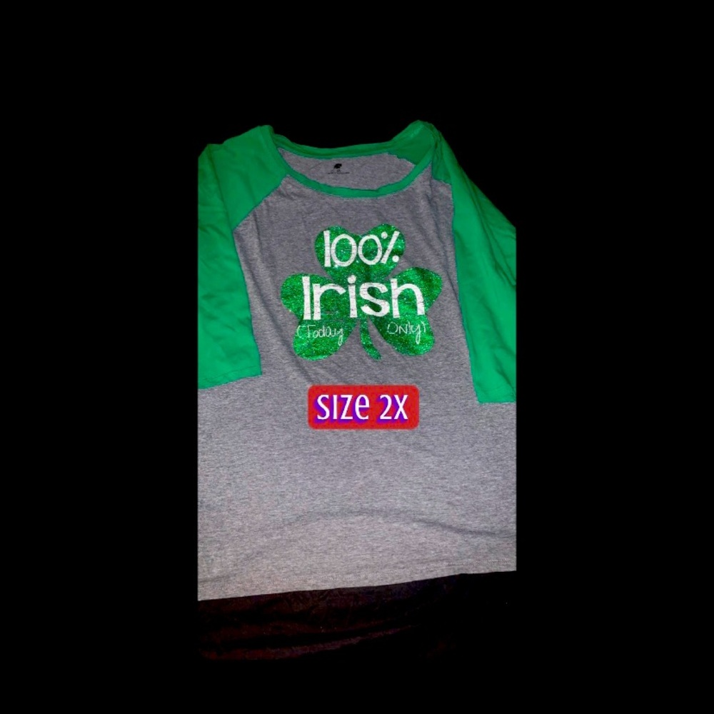 100% Irish 3/4 sleeve top 3XL